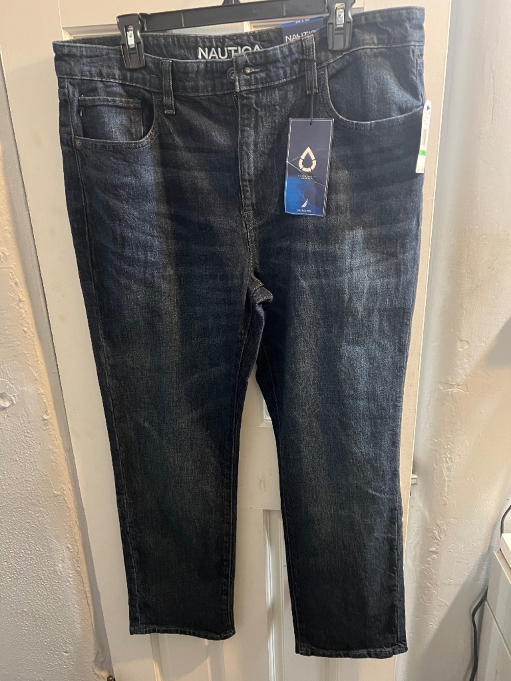 NWT Nautical Men's Vintage Straight Fit Stretch Jeans Dark Wash 34x30